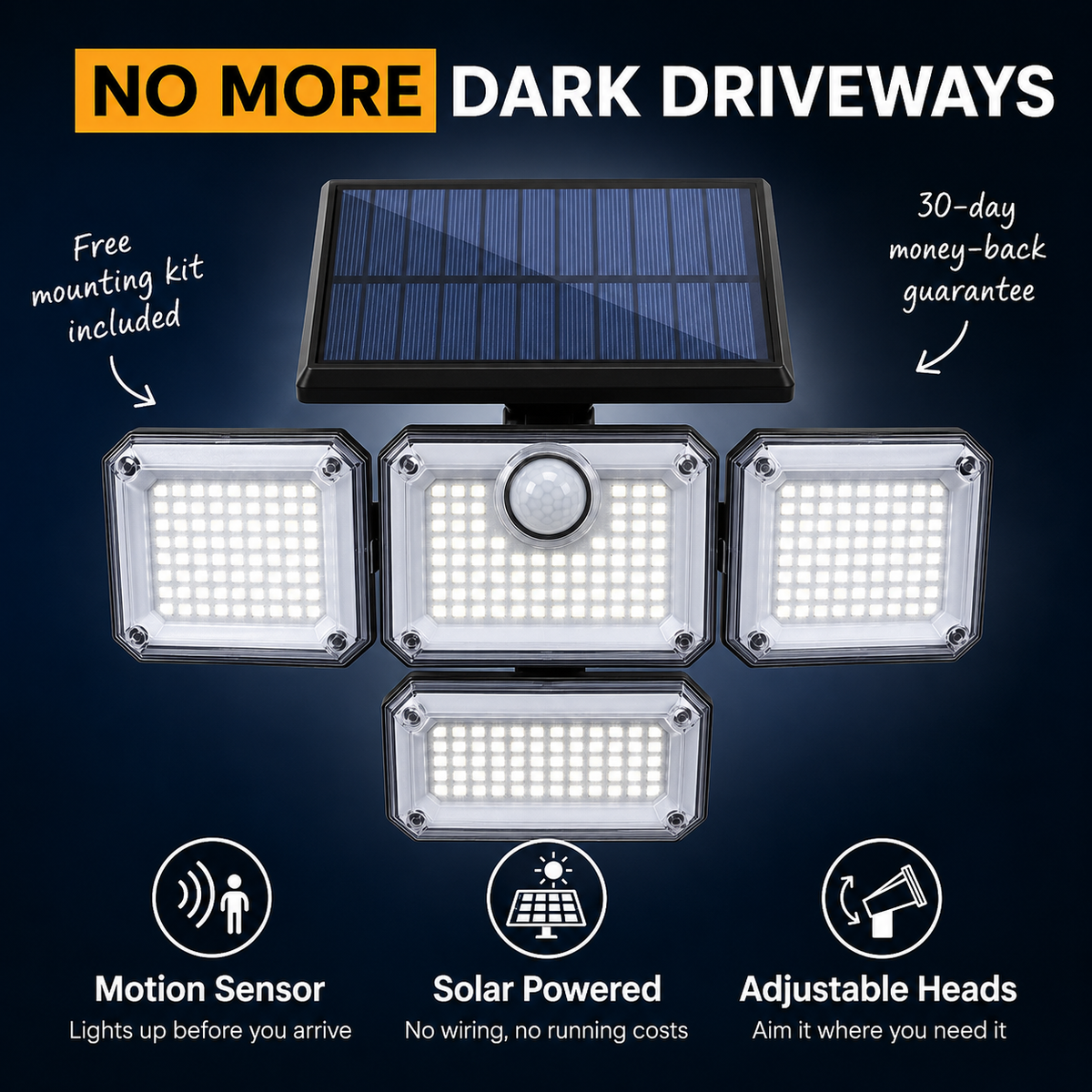 Solar Motion Sensor Outdoor Light - Light around your home, without a single cable