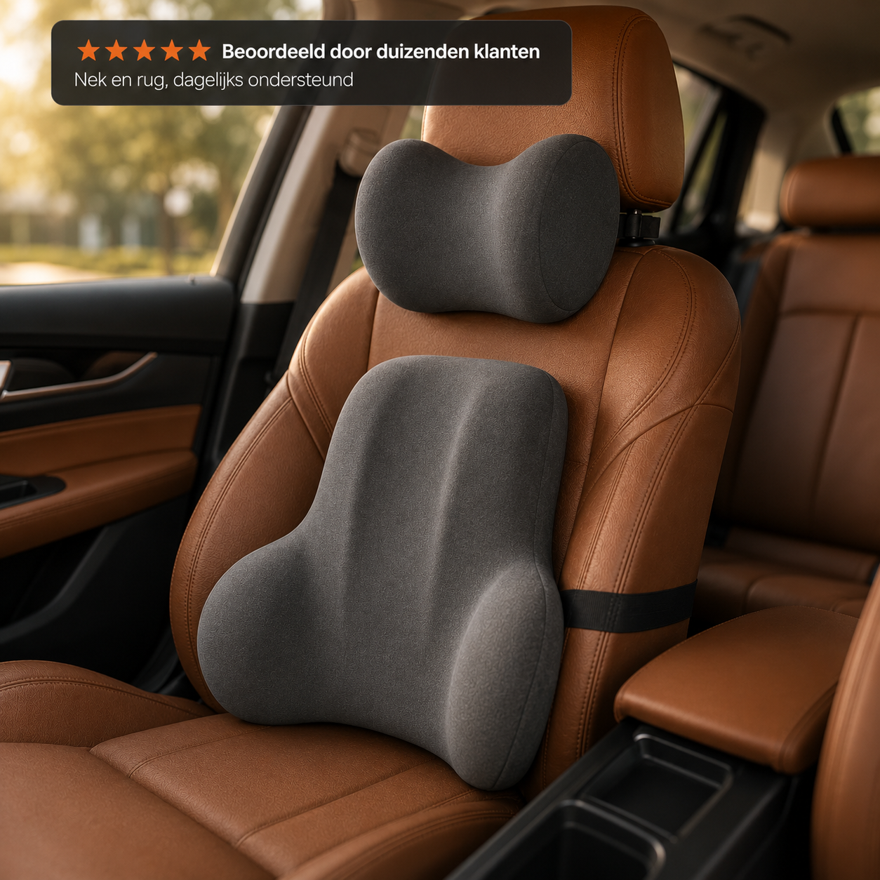 Neck and Back Cushion Set Memory Foam - For complete rest and relaxation during every car journey