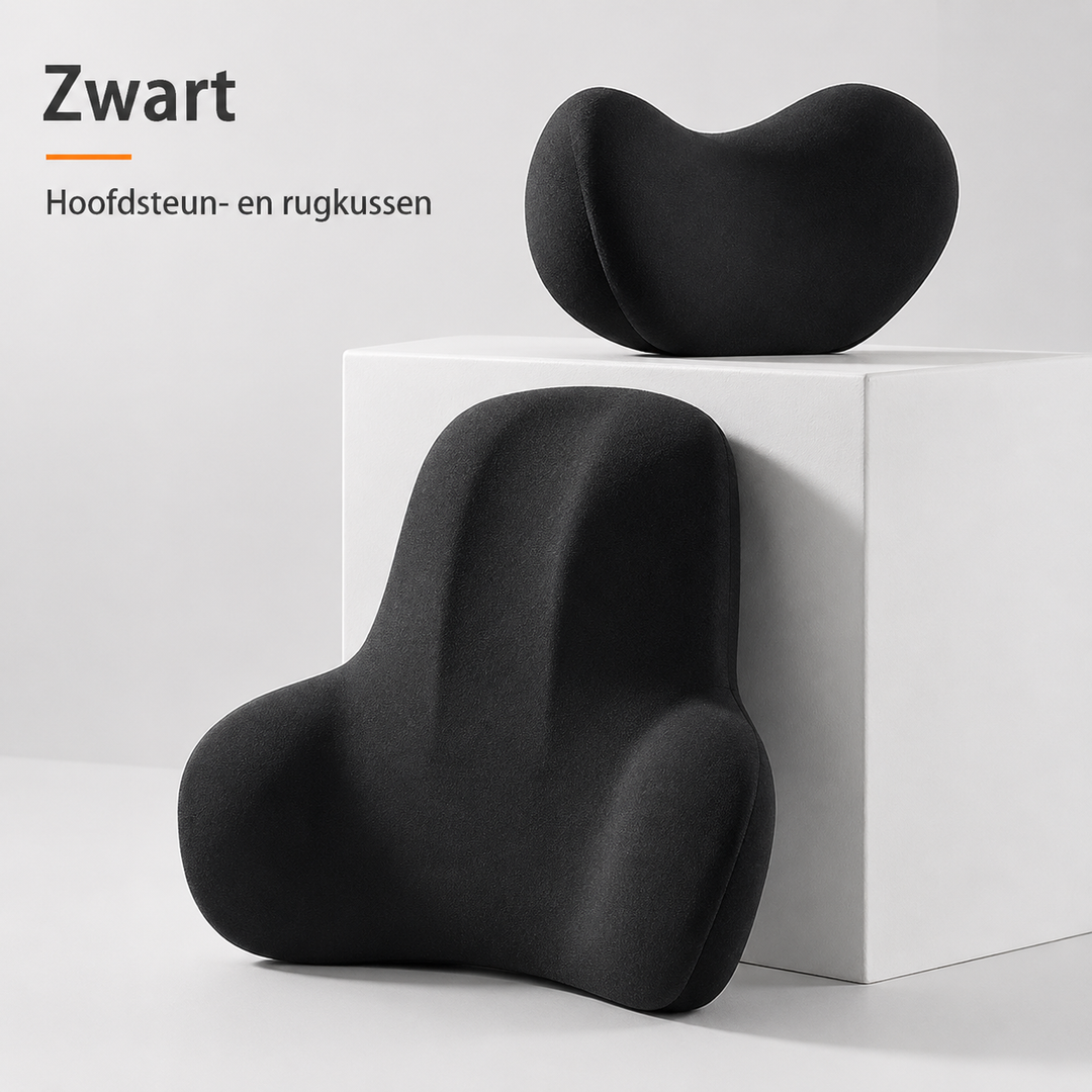 Neck and Back Cushion Set Memory Foam - For complete rest and relaxation during every car journey