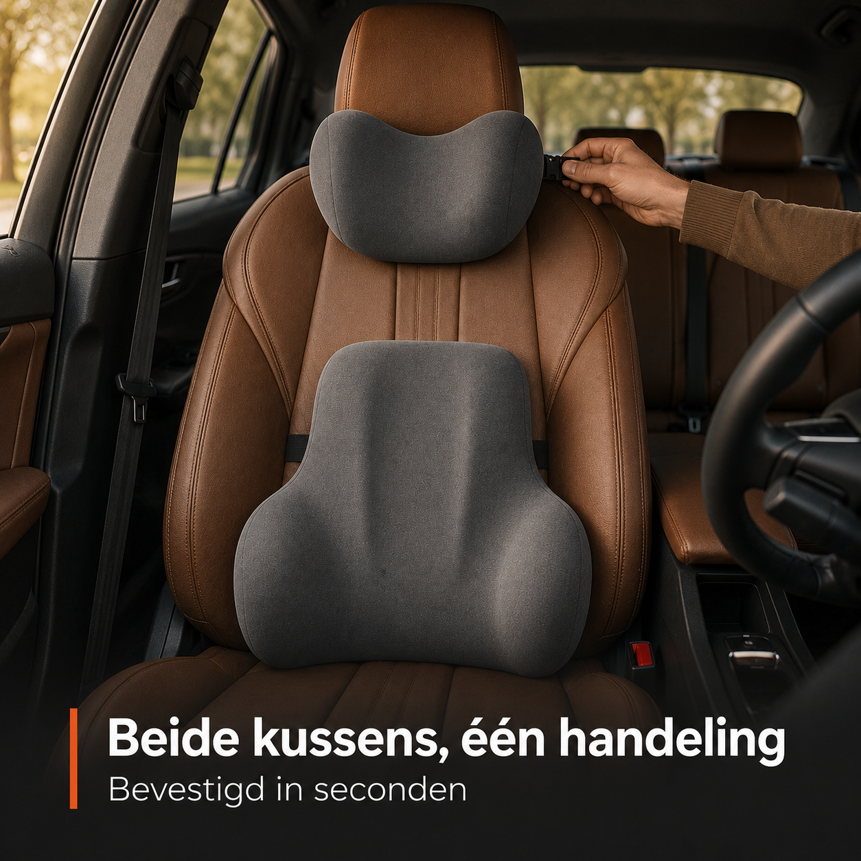Neck and Back Cushion Set Memory Foam - For complete rest and relaxation during every car journey