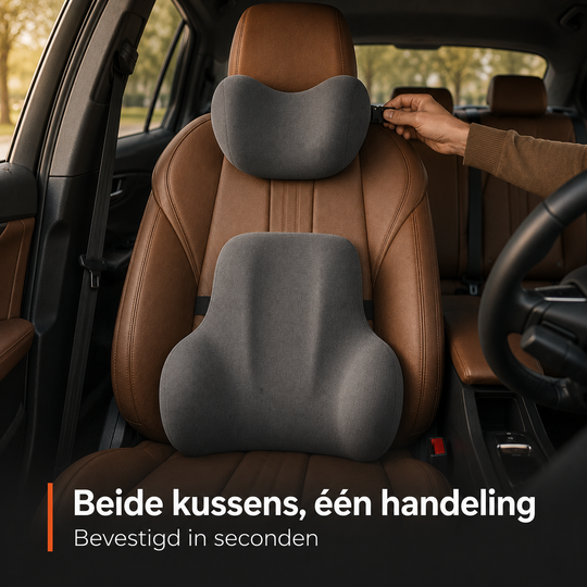 Neck and Back Cushion Set Memory Foam - For complete rest and relaxation during every car journey