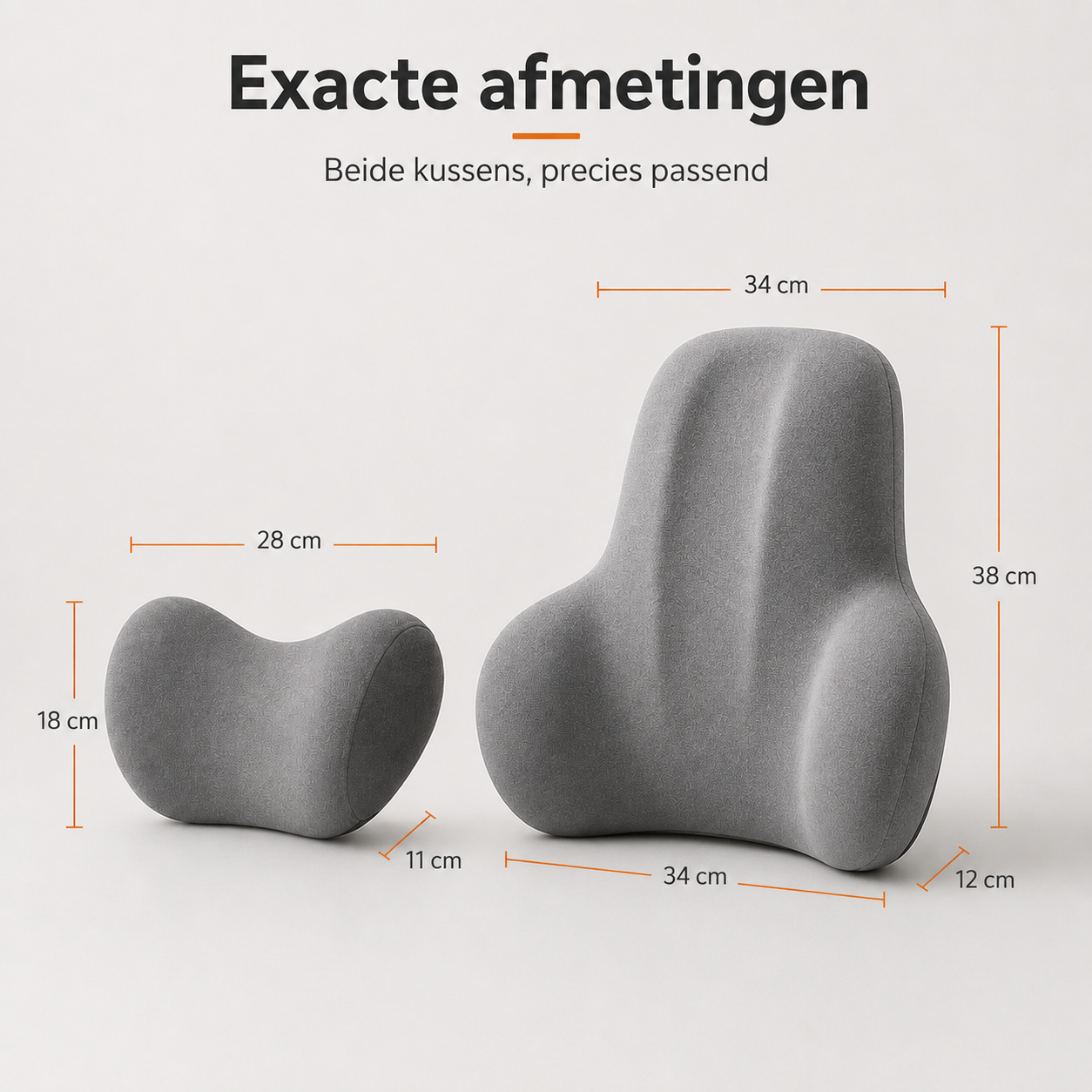 Neck and Back Cushion Set Memory Foam - For complete rest and relaxation during every car journey