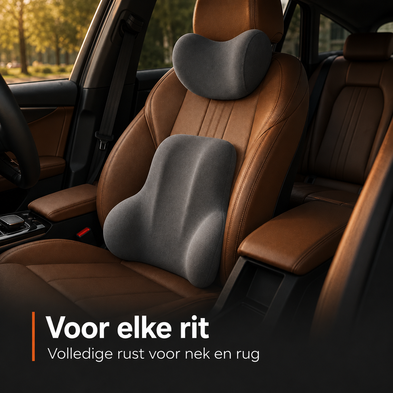 Neck and Back Cushion Set Memory Foam - For complete rest and relaxation during every car journey