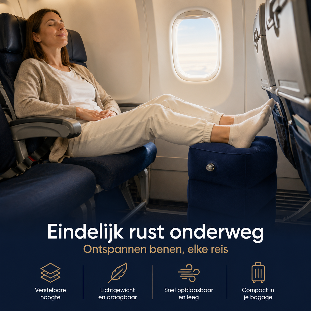 Inflatable Footrest - For effortlessly relaxed legs on any journey