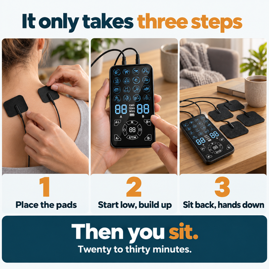 PulseEase TENS Muscle Stimulator - For Looser Muscles After a Long Day