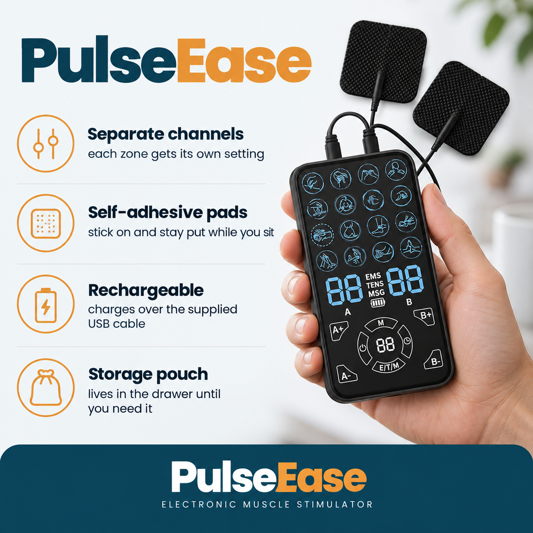 PulseEase TENS Muscle Stimulator - For Looser Muscles After a Long Day