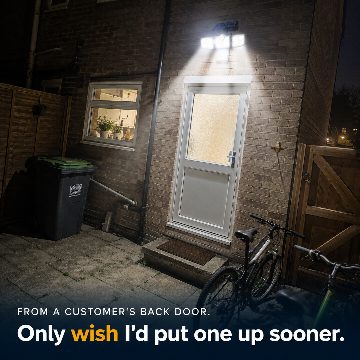 Solar Motion Sensor Outdoor Light - Light around your home, without a single cable