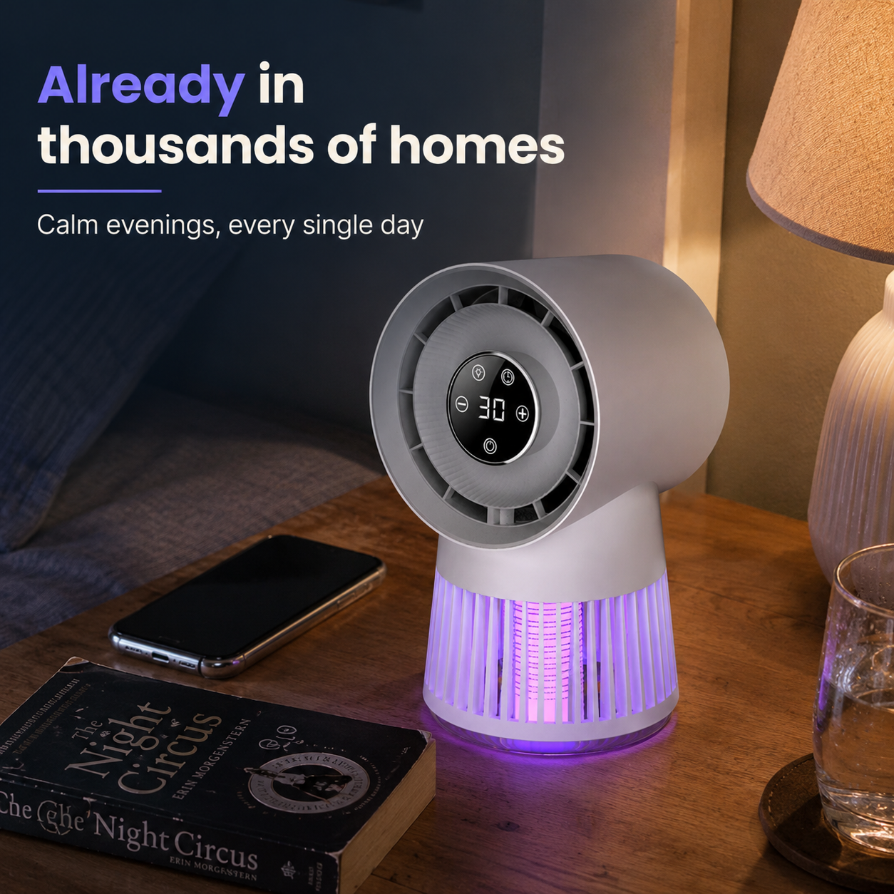 Muggenlamp Ventilator 2-in-1 - Voor rustige, muggenvrije avonden binnen en buiten