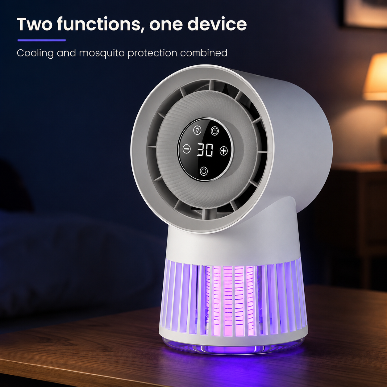 Muggenlamp Ventilator 2-in-1 - Voor rustige, muggenvrije avonden binnen en buiten