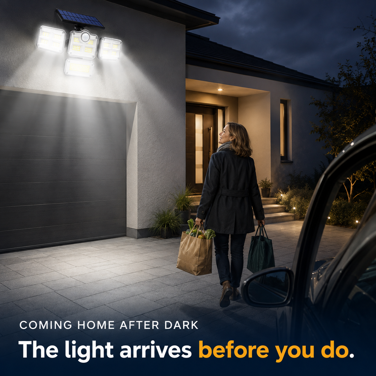 Solar Motion Sensor Outdoor Light - Light around your home, without a single cable