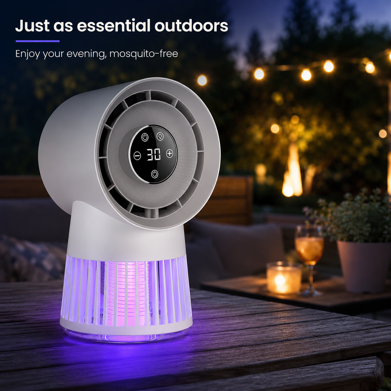 Muggenlamp Ventilator 2-in-1 - Voor rustige, muggenvrije avonden binnen en buiten