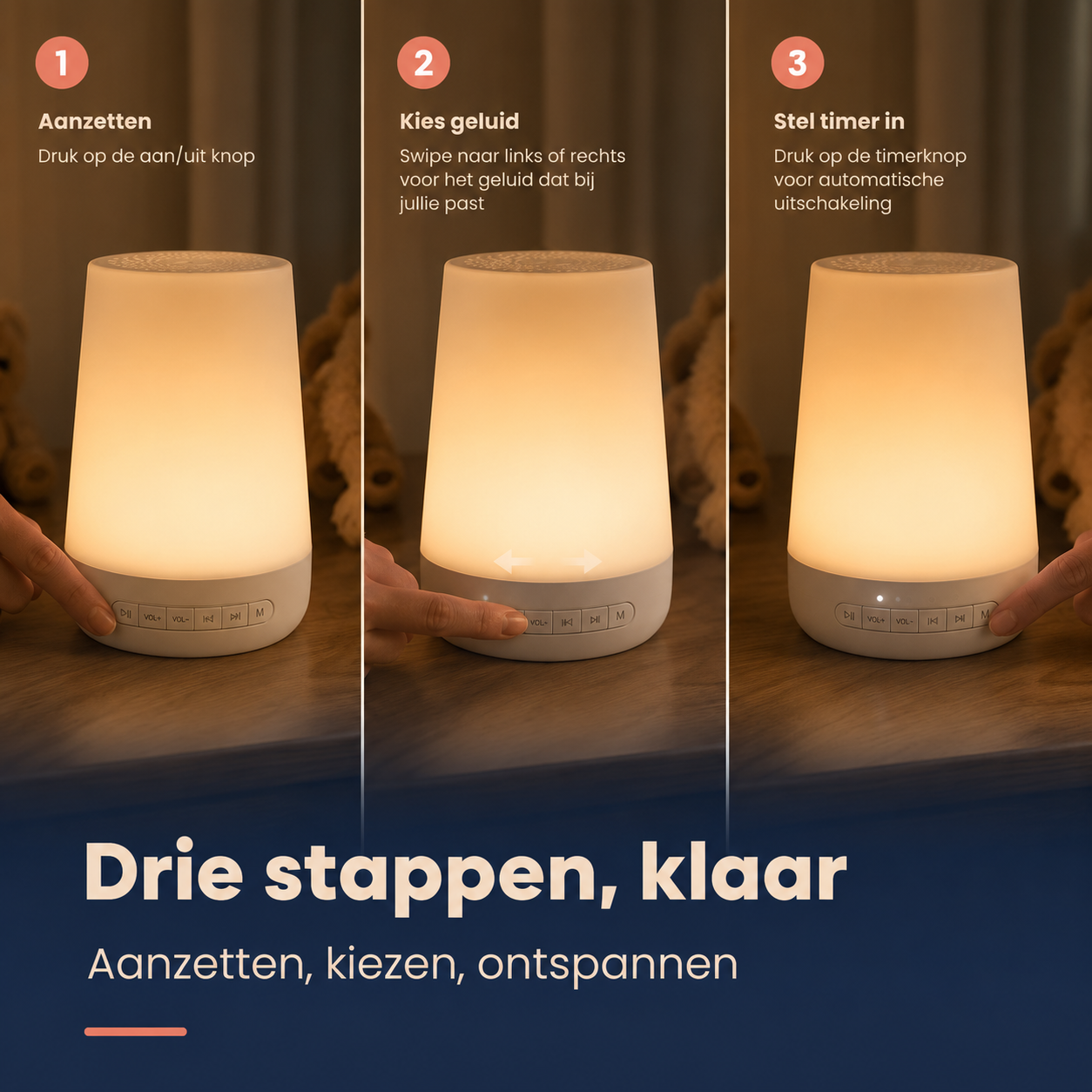 Baby Slaapmachine met Nachtlampje - Voor rustigere nachten en dieper slaap voor je kindje
