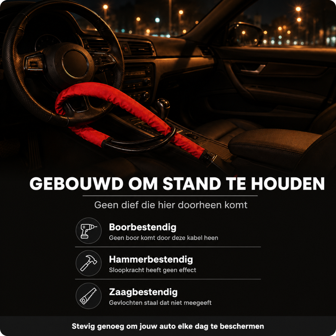 Stuurslot met Gordelbeveiliging – Zet je auto op slot in 10 seconden