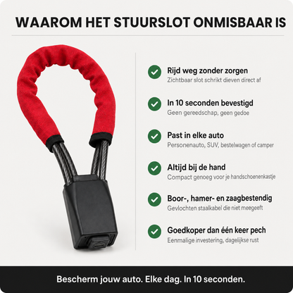 Stuurslot met Gordelbeveiliging – Zet je auto op slot in 10 seconden
