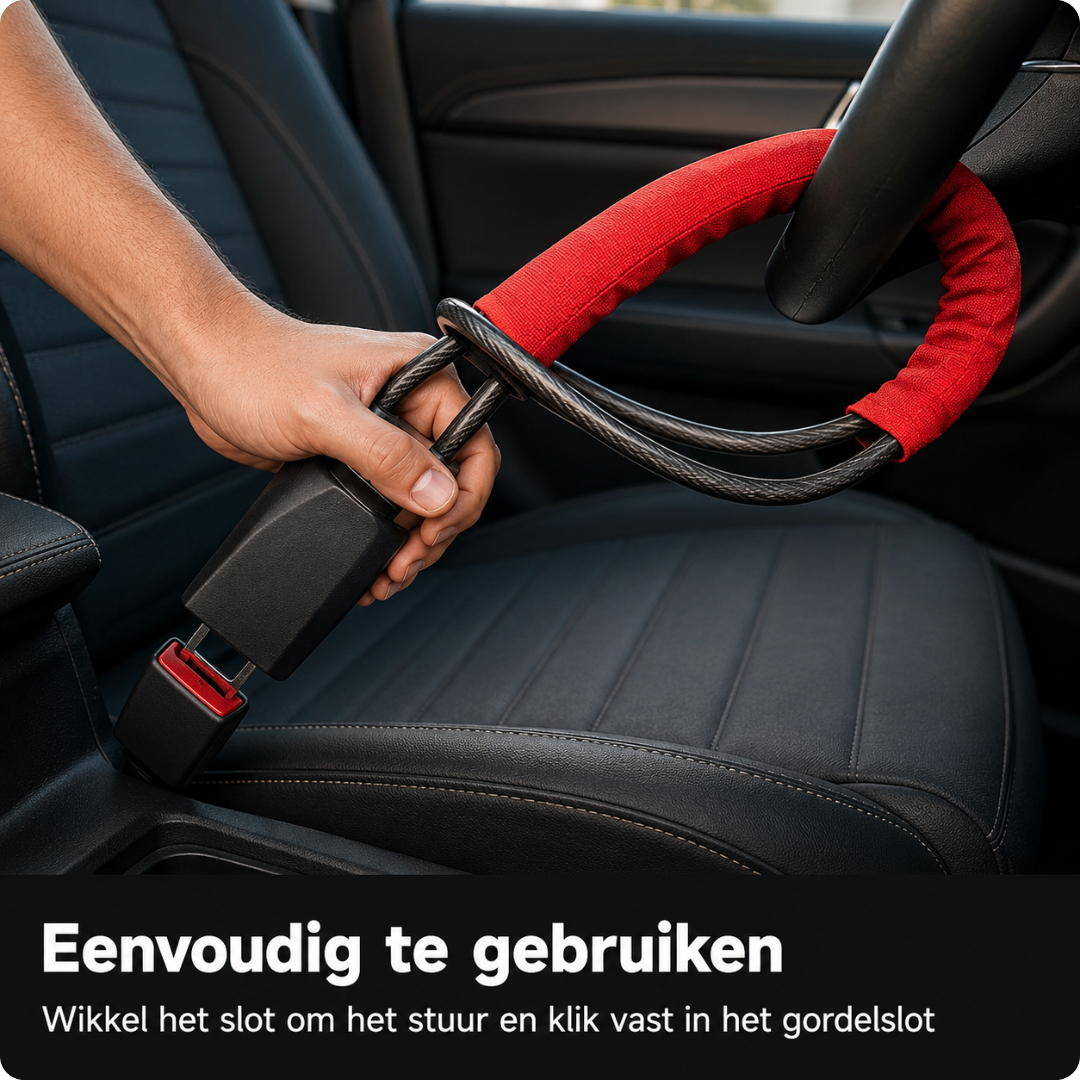 Stuurslot met Gordelbeveiliging – Zet je auto op slot in 10 seconden