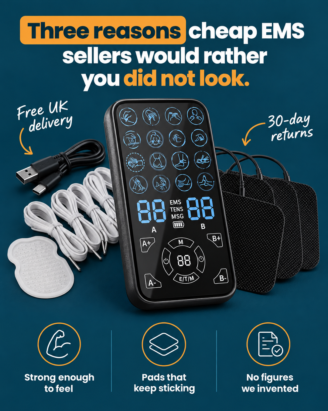 PulseEase TENS Muscle Stimulator - For Looser Muscles After a Long Day
